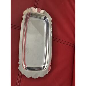 WM ROGERS #99 Silverplate Polished BUTTER DISH 10"L x 4.75"W Vintage